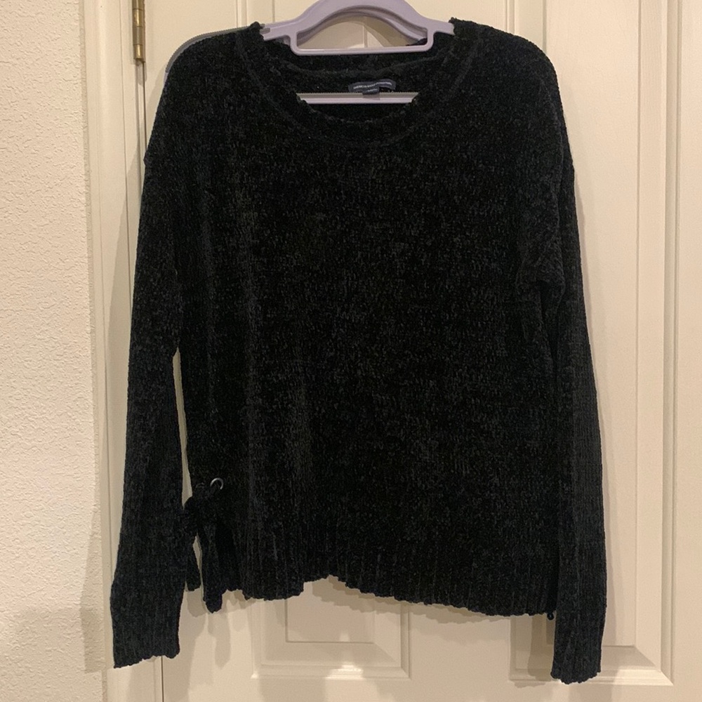 American Eagle Black Chenille Sweater